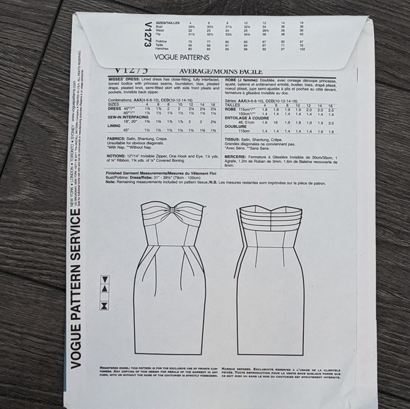 Vogue V1273 American Designer Badgley Mischka Sewing Pattern Cocktail Dress - Picture 5 of 6